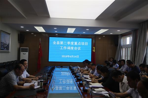 张龙杰主持召开全县第二季度 重点项目工作调度会