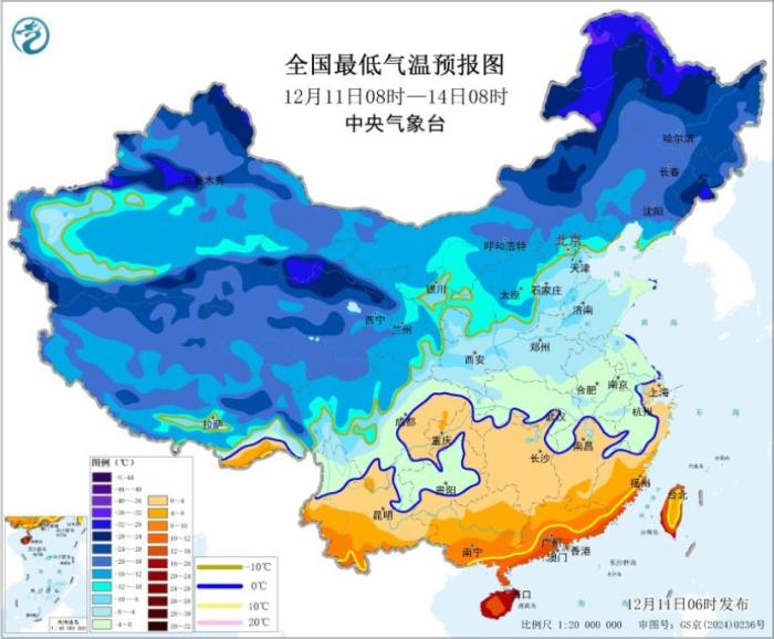 寒潮继续影响我国大部地区 华北、黄淮等地有大范围雨雪