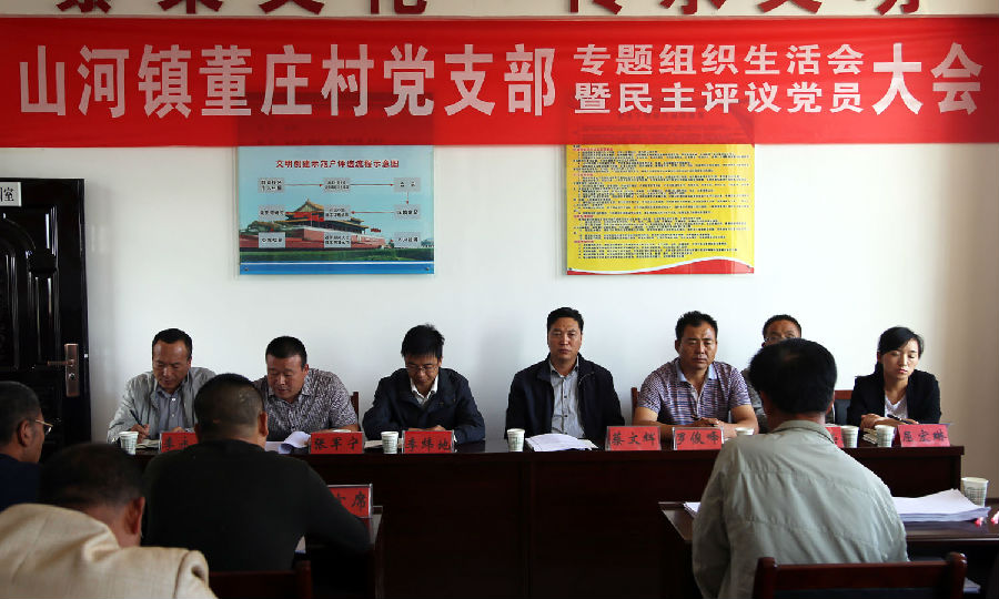 蔡文辉指导董庄村专题组织生活会