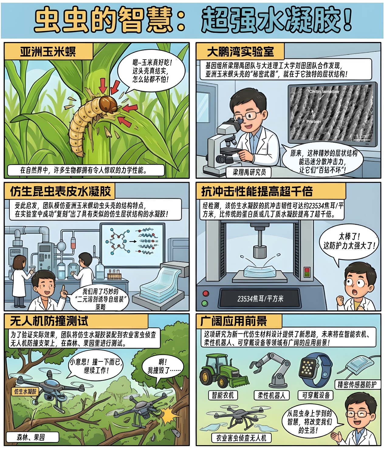 新研制的仿生水凝胶可提高抗冲击性能超千倍