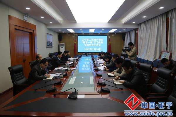 县政府党组召开“两学一做”学习教育专题民主生活会