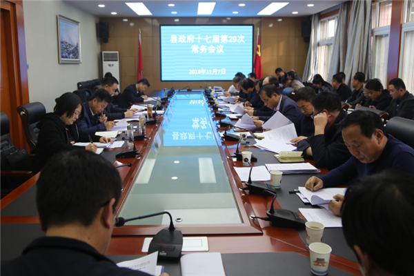 张龙杰主持召开县政府十七届第29次常务会议