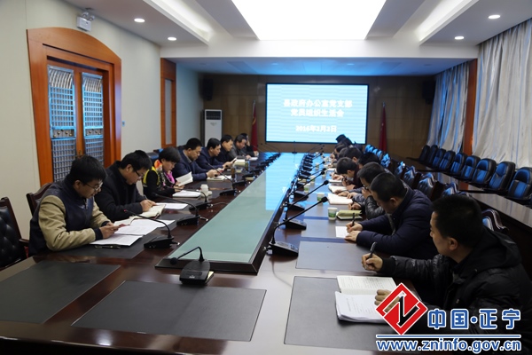 张龙杰参加县政府办公室党支部组织生活会