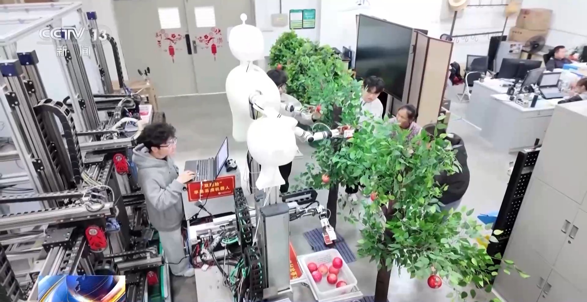 平均7.5秒摘一颗苹果 “双胞胎”机器人解锁采摘新技能